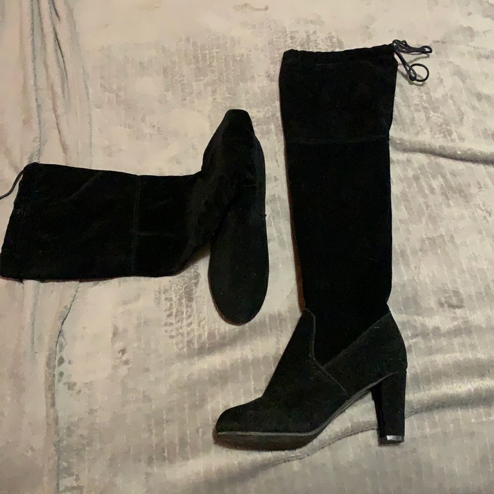 Black thigh high boots